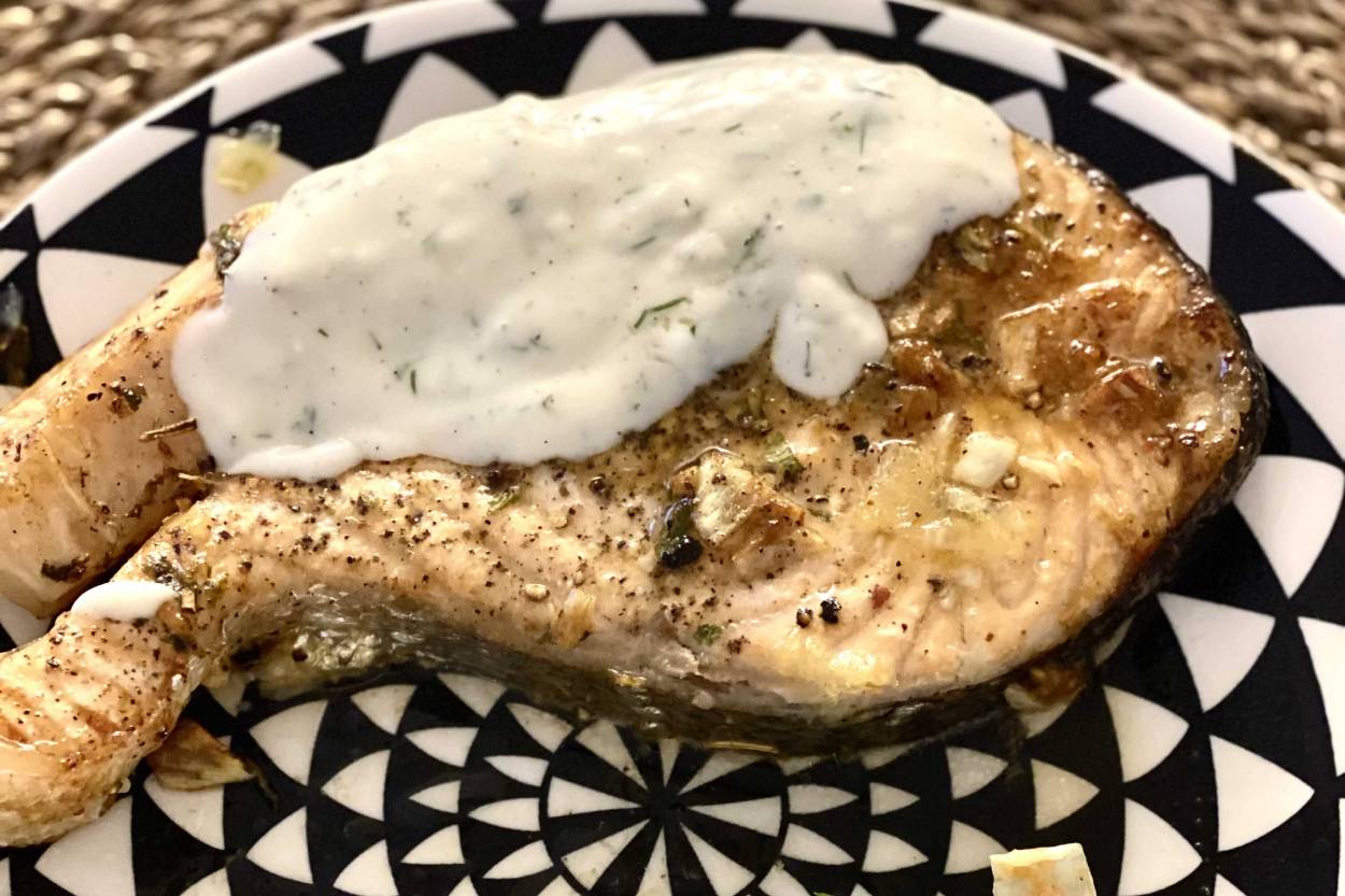 Baked Salmon with Dill Sauce Recipe