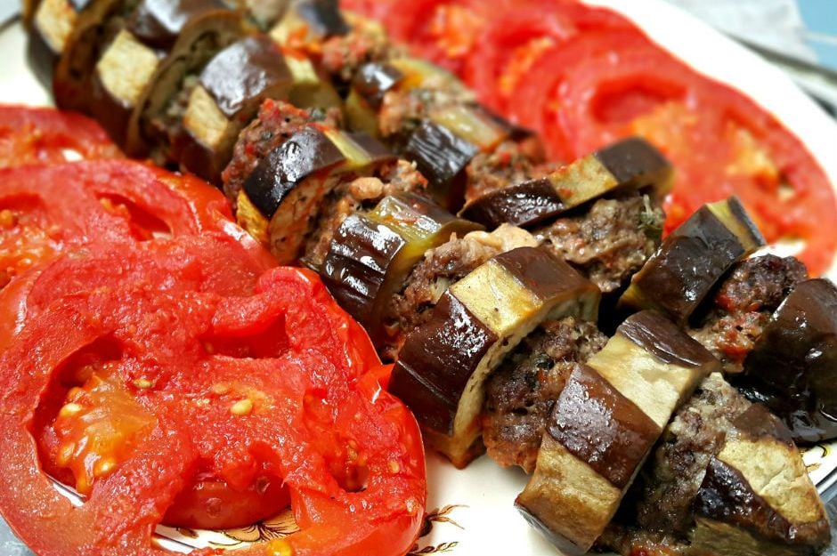 Eggplant Kebab with Meatballs Recipe