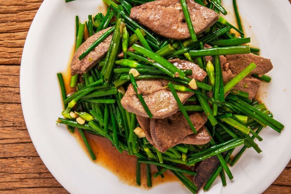 Pan Fried Liver with Spring Onions Recipe